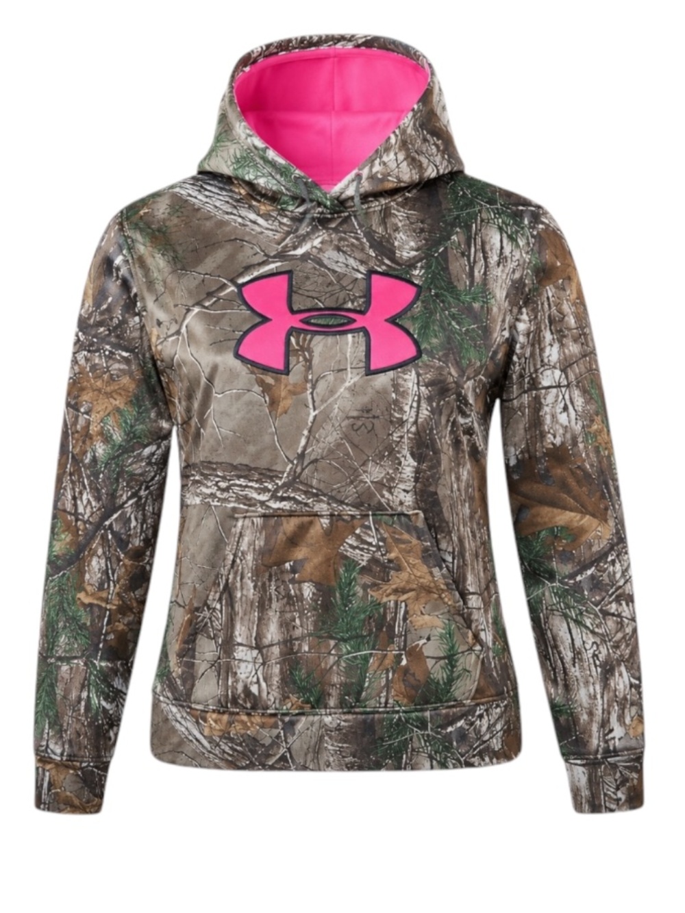 Under Armour Realtree Camo Hoodie Pink Logo Pullover XL